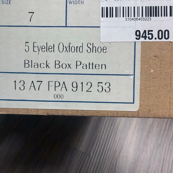 J.M. Weston Black Patent Leather Oxford Shoes w/ Box UK 7
